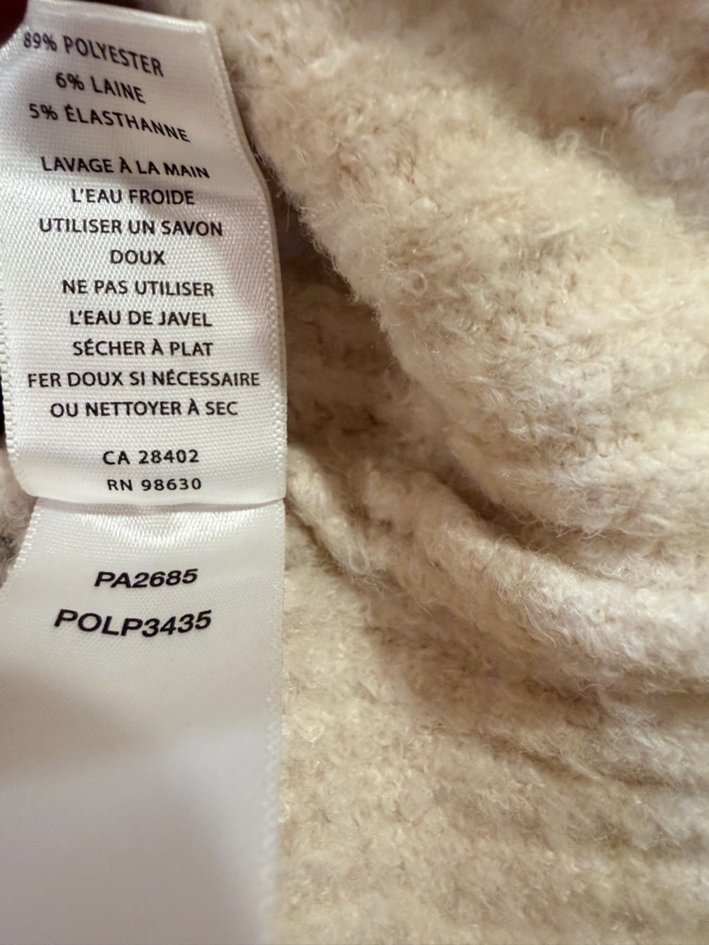 Lilla P Cream Cable Knit Mock Neck Sweater Top Medium - Picture 4 of 5